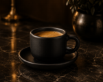6 Black Round Matte Turkish Coffee Cup & Saucer with your Logo on it - Image 2
